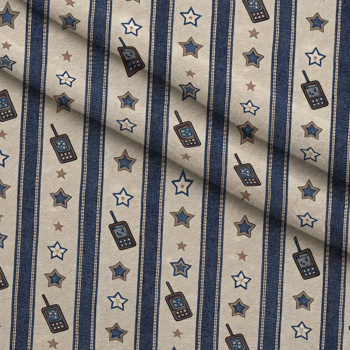 Stitched Denim Pattern 6 Minky Fabric