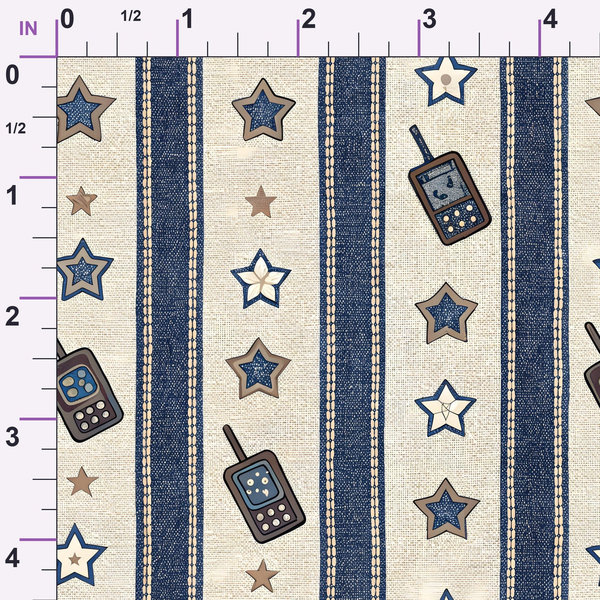 Stitched Denim Pattern 6 Minky Fabric
