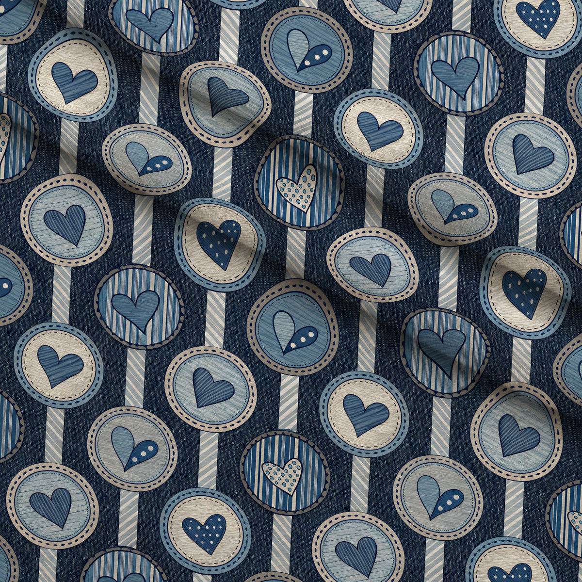Stitched Denim Pattern 9 Minky Fabric