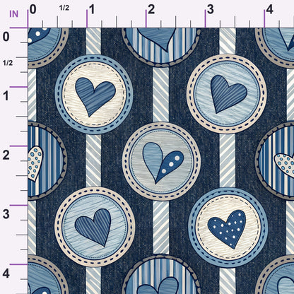 Stitched Denim Pattern 9 Minky Fabric