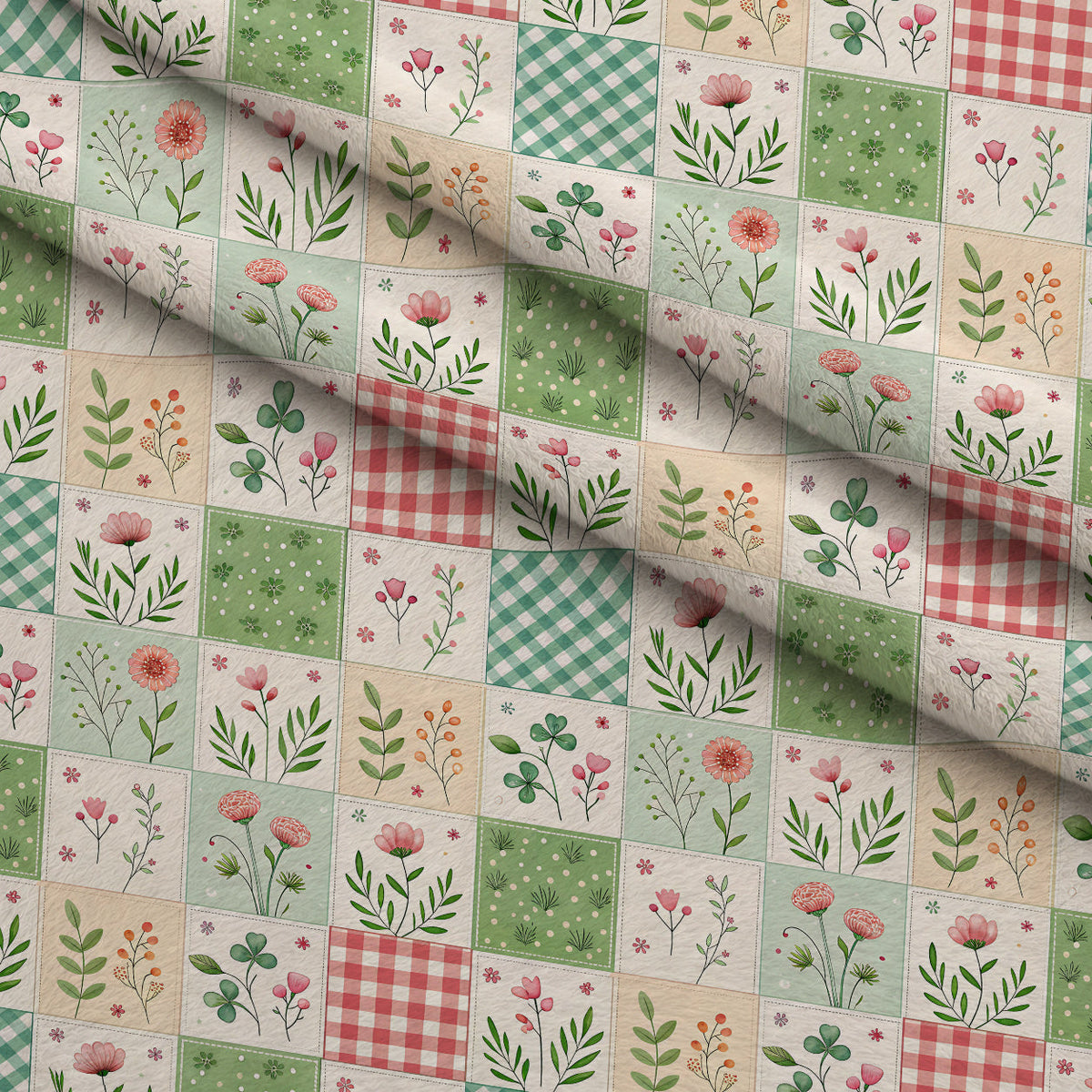 Stitched Meadow Pattern 1 Minky Fabric