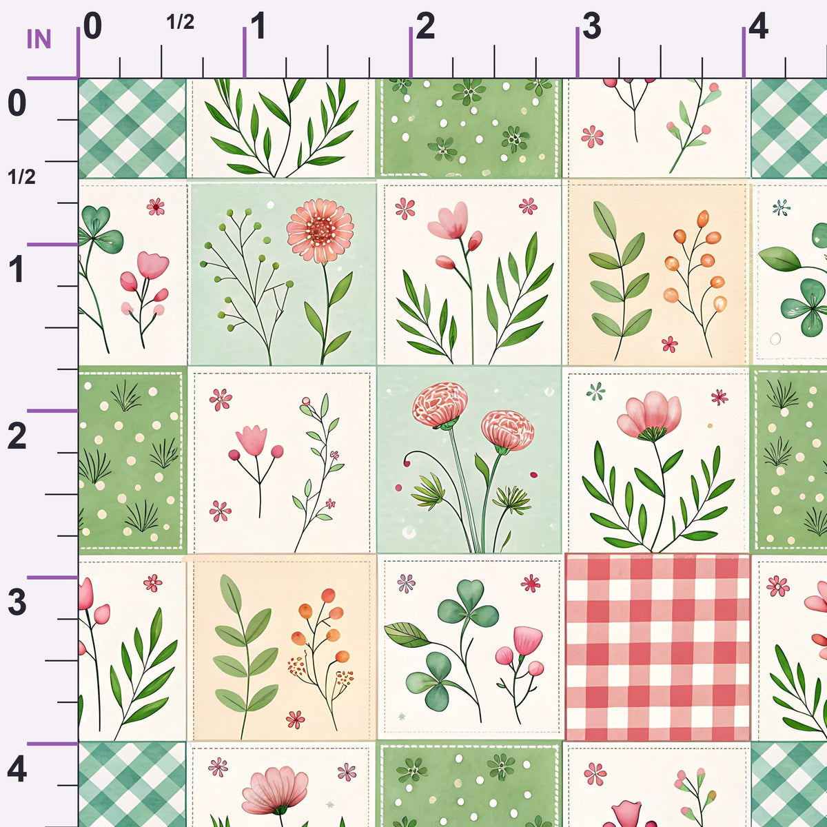 Stitched Meadow Pattern 1 Minky Fabric