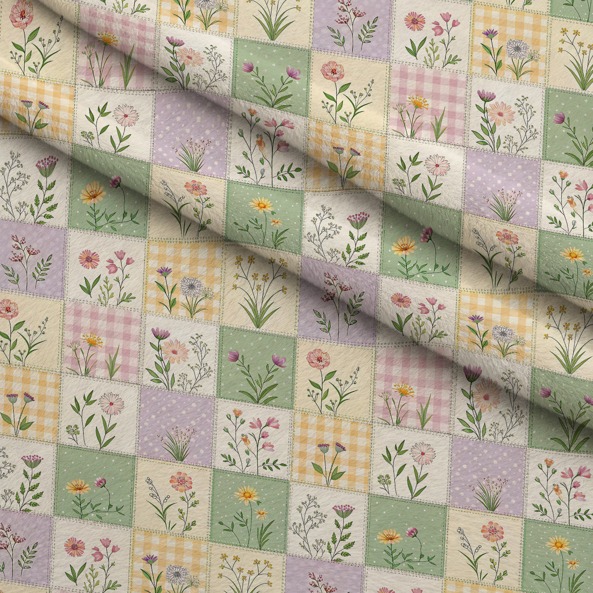 Stitched Meadow Pattern 11 Minky Fabric