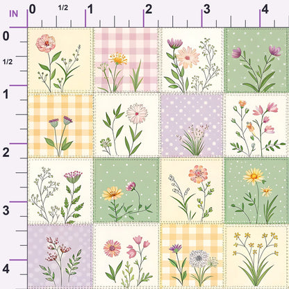 Stitched Meadow Pattern 11 Minky Fabric