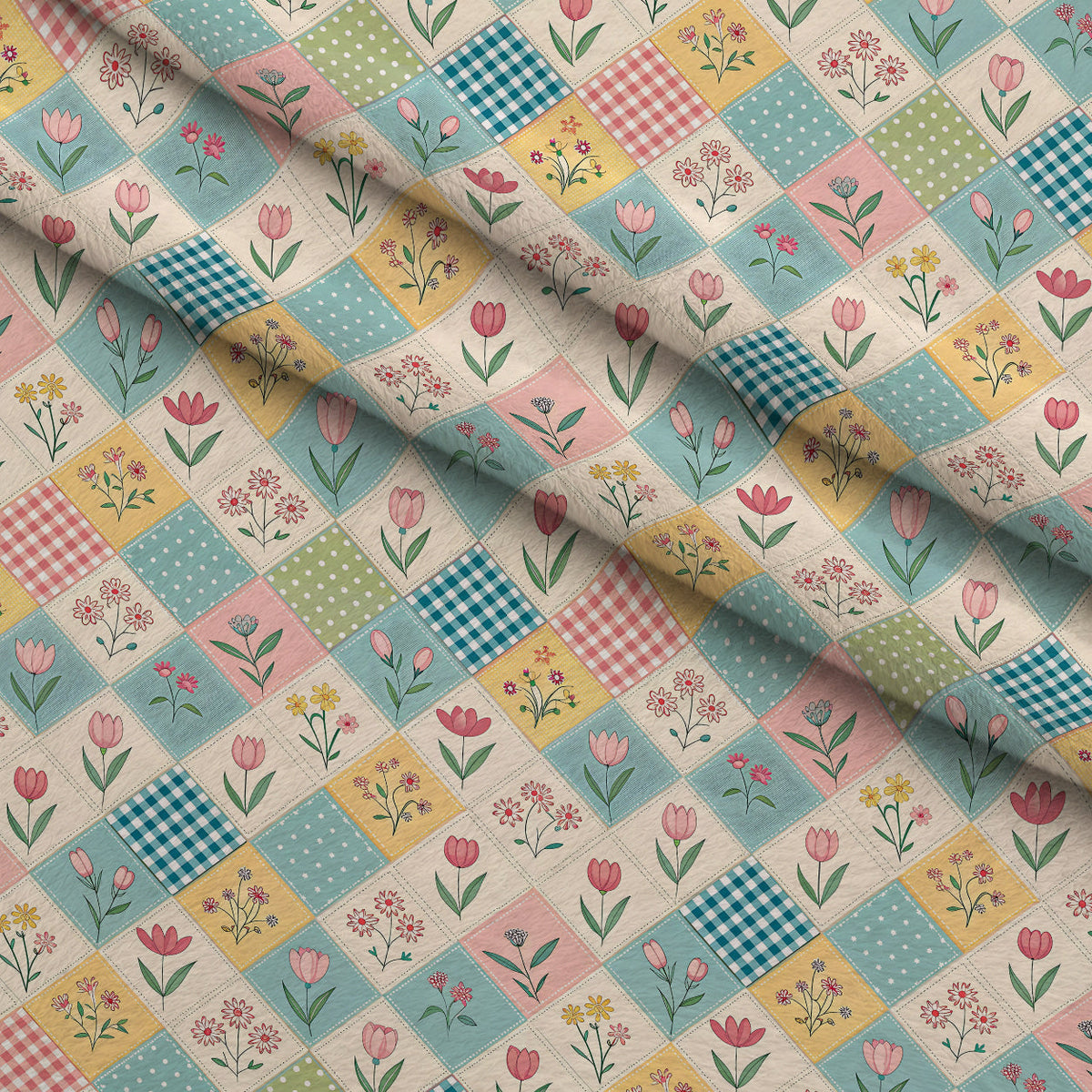 Stitched Meadow Pattern 13 Minky Fabric