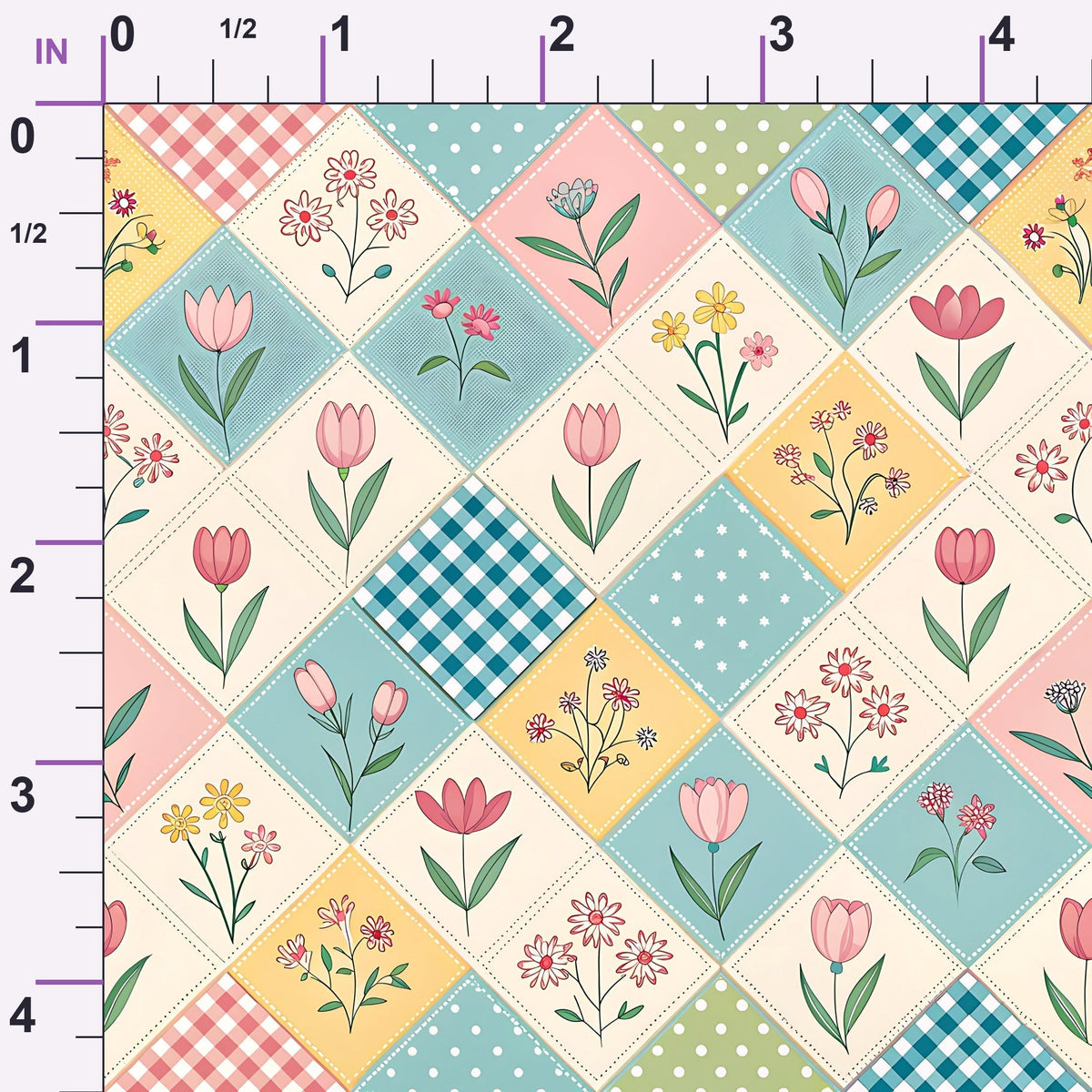 Stitched Meadow Pattern 13 Minky Fabric