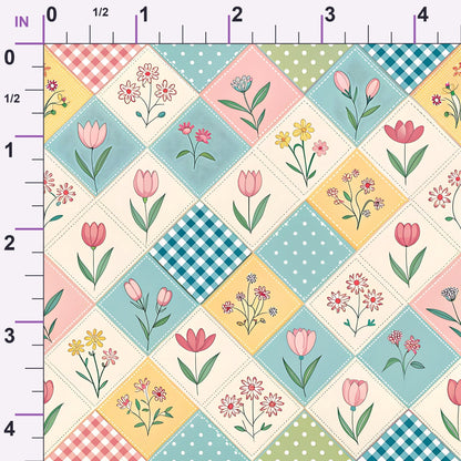 Stitched Meadow Pattern 13 Minky Fabric