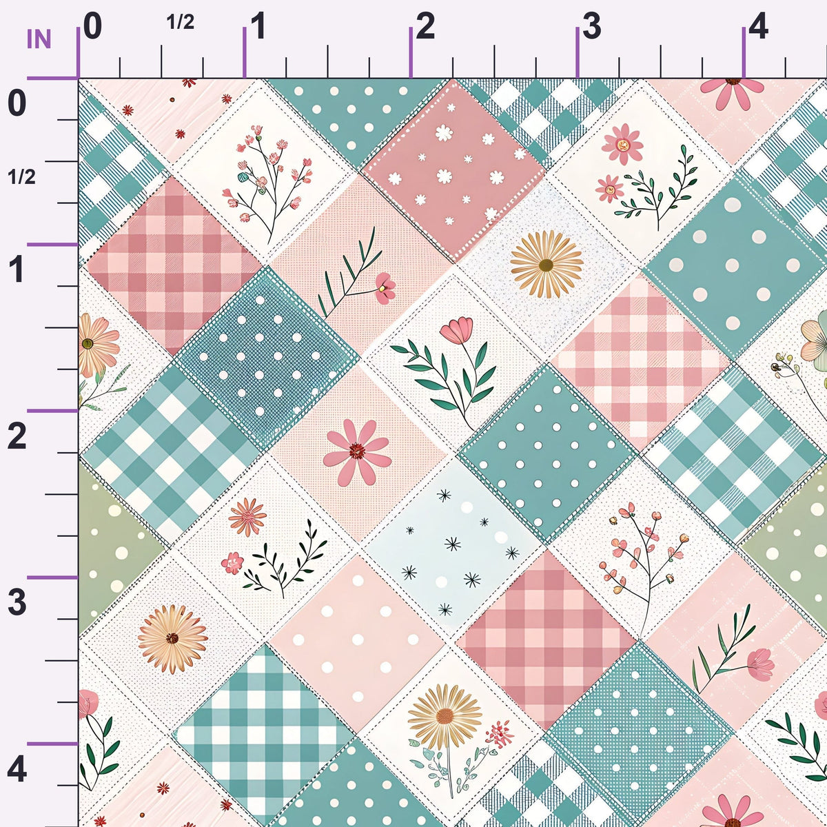 Stitched Meadow Pattern 15 Minky Fabric