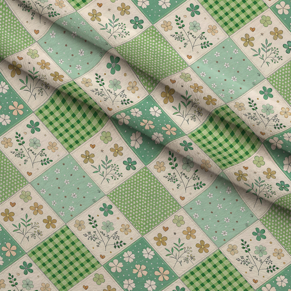 Stitched Meadow Pattern 17 Minky Fabric