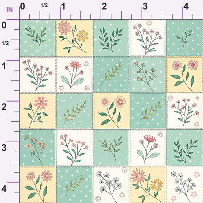 Stitched Meadow Pattern 18 Minky Fabric