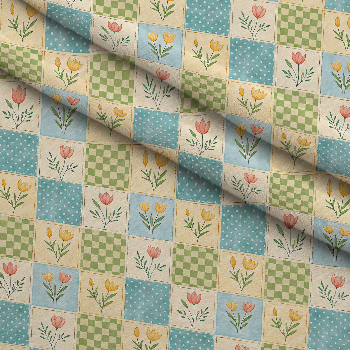 Stitched Meadow Pattern 2 Minky Fabric