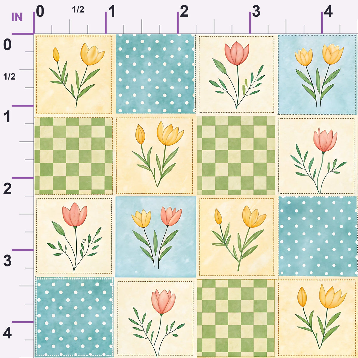 Stitched Meadow Pattern 2 Minky Fabric