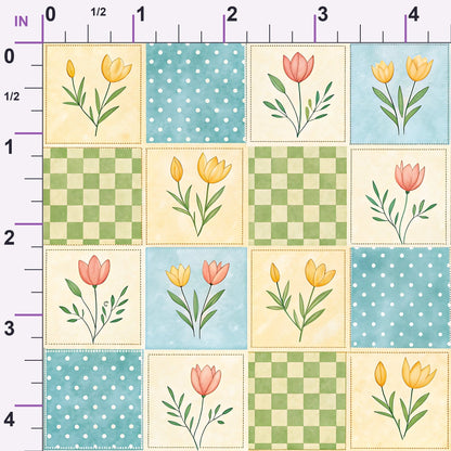 Stitched Meadow Pattern 2 Minky Fabric