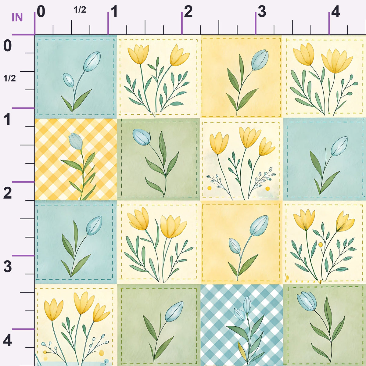 Stitched Meadow Pattern 3 Minky Fabric