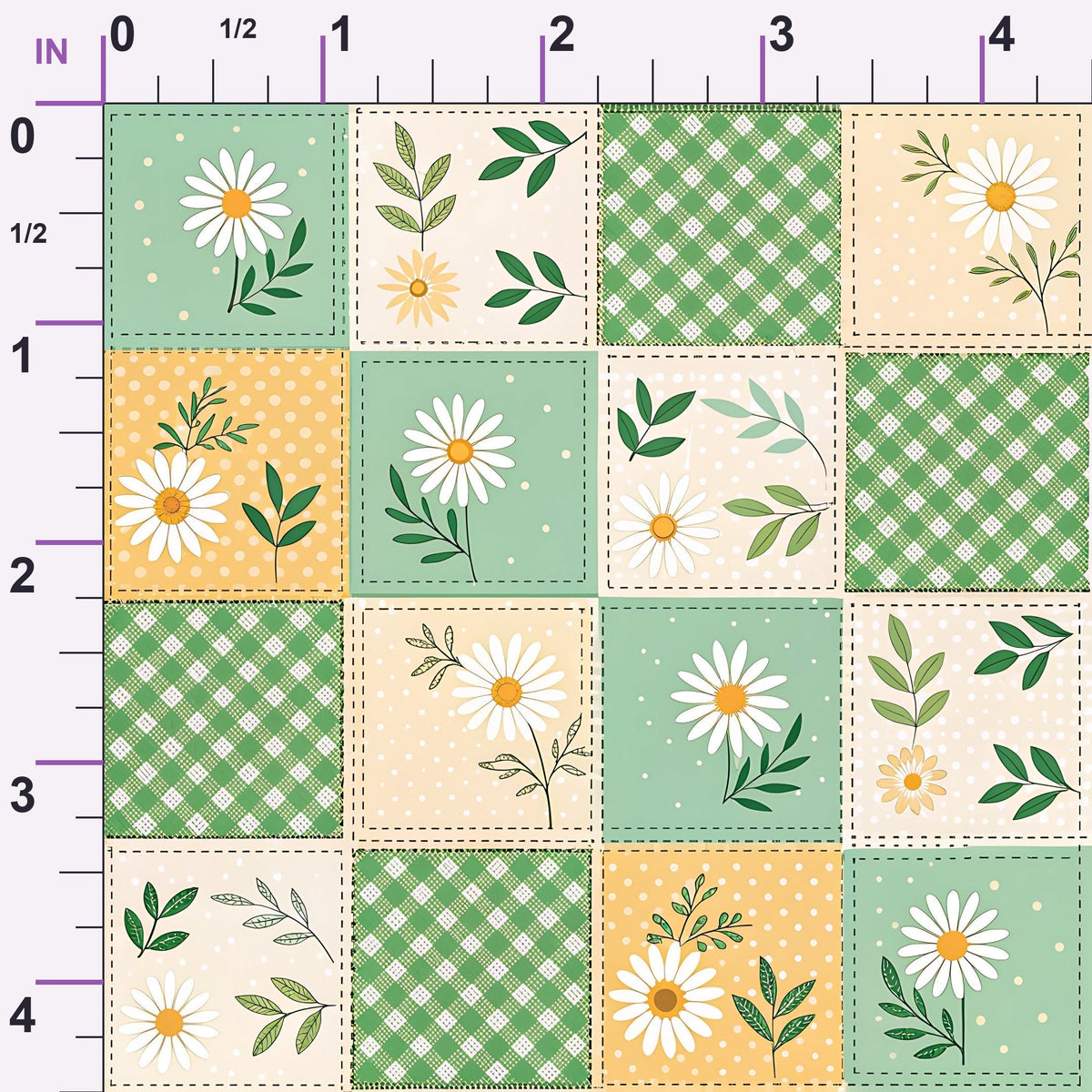 Stitched Meadow Pattern 4 Minky Fabric