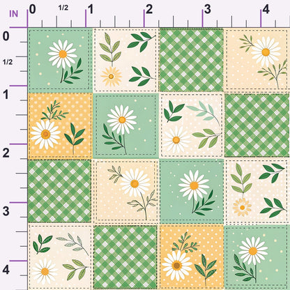 Stitched Meadow Pattern 4 Minky Fabric