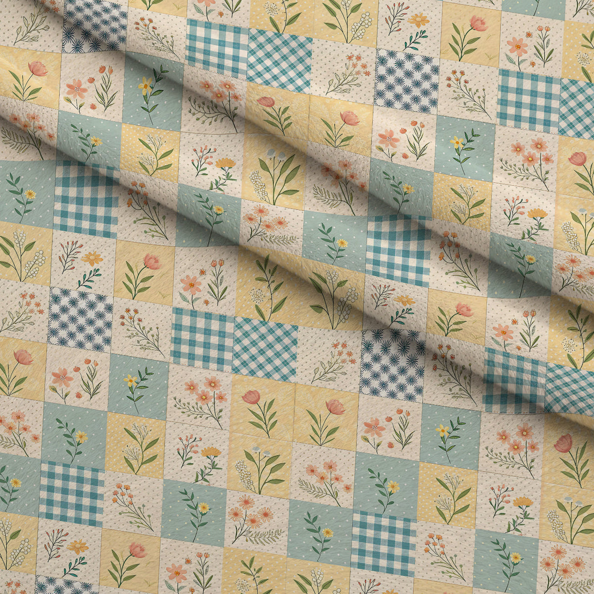 Stitched Meadow Pattern 5 Minky Fabric