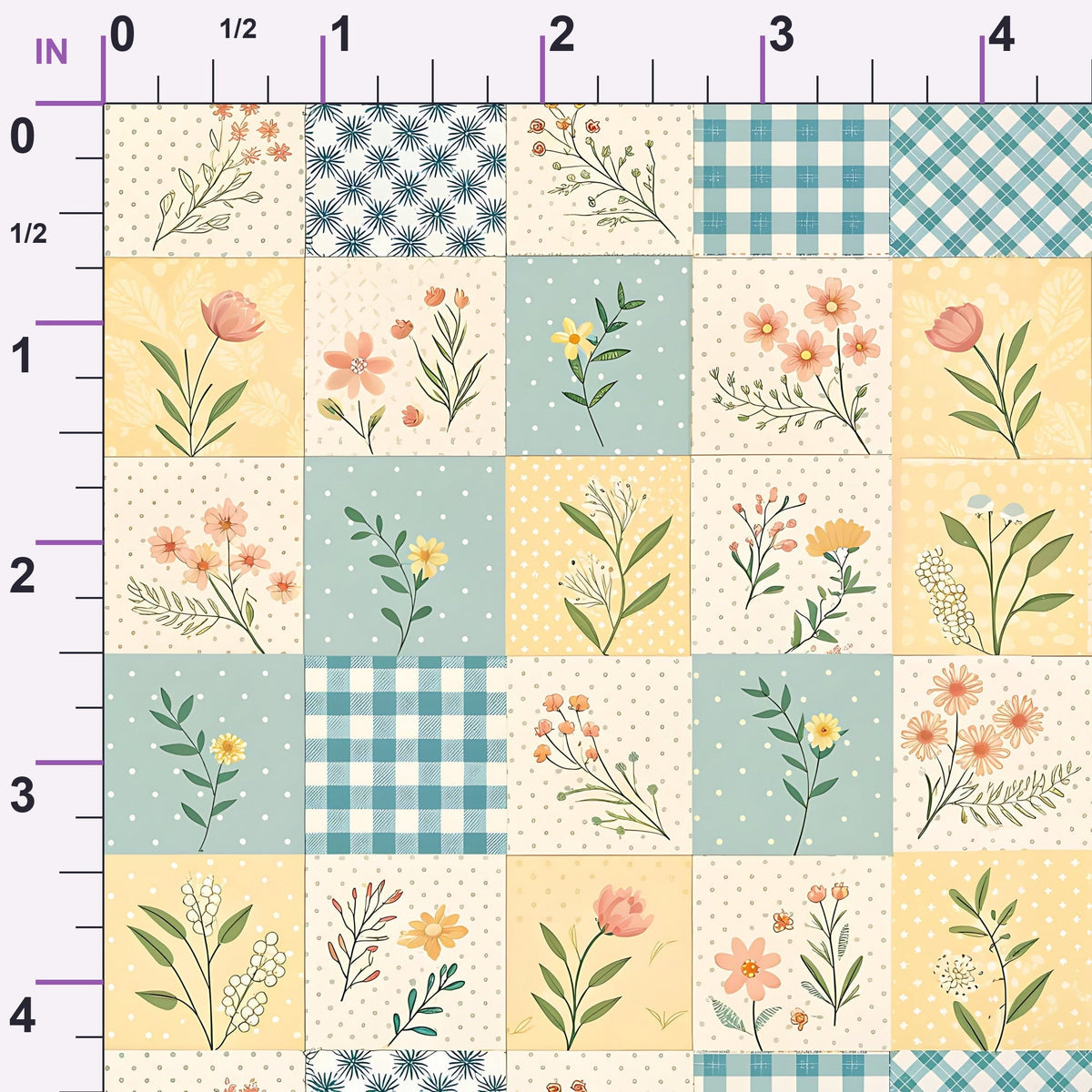 Stitched Meadow Pattern 5 Minky Fabric