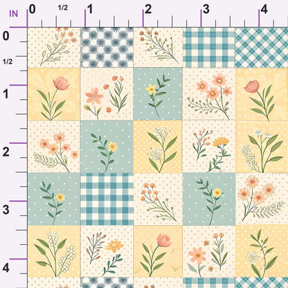 Stitched Meadow Pattern 5 Minky Fabric