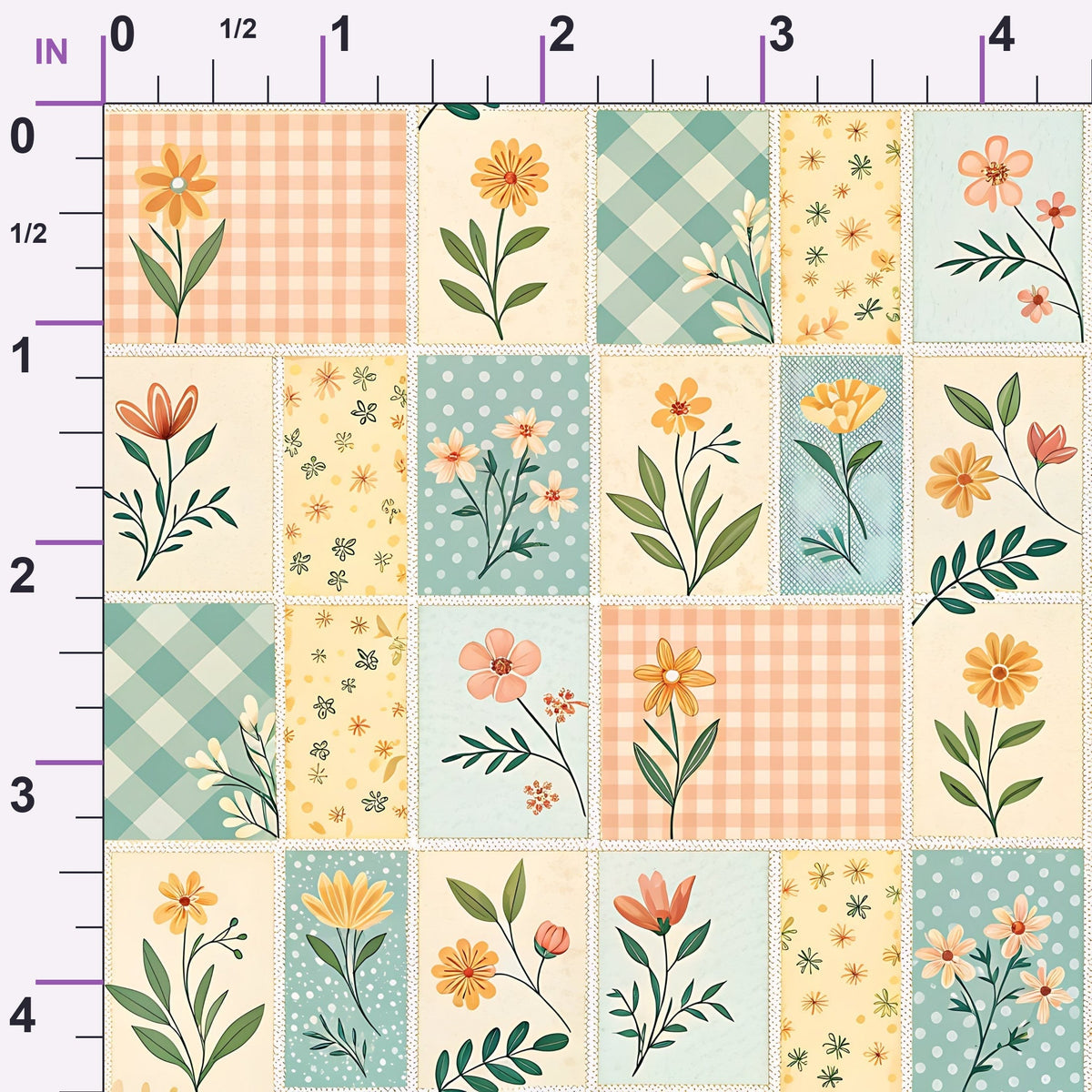 Stitched Meadow Pattern 6 Minky Fabric