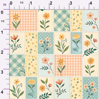 Stitched Meadow Pattern 6 Minky Fabric