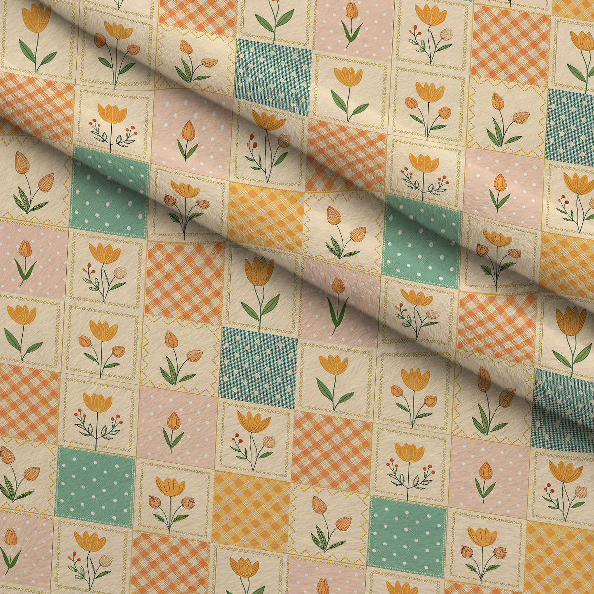 Stitched Meadow Pattern 7 Minky Fabric