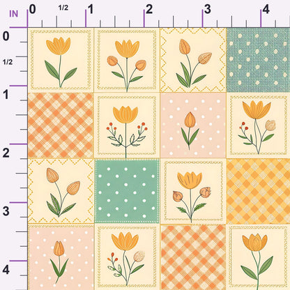 Stitched Meadow Pattern 7 Minky Fabric