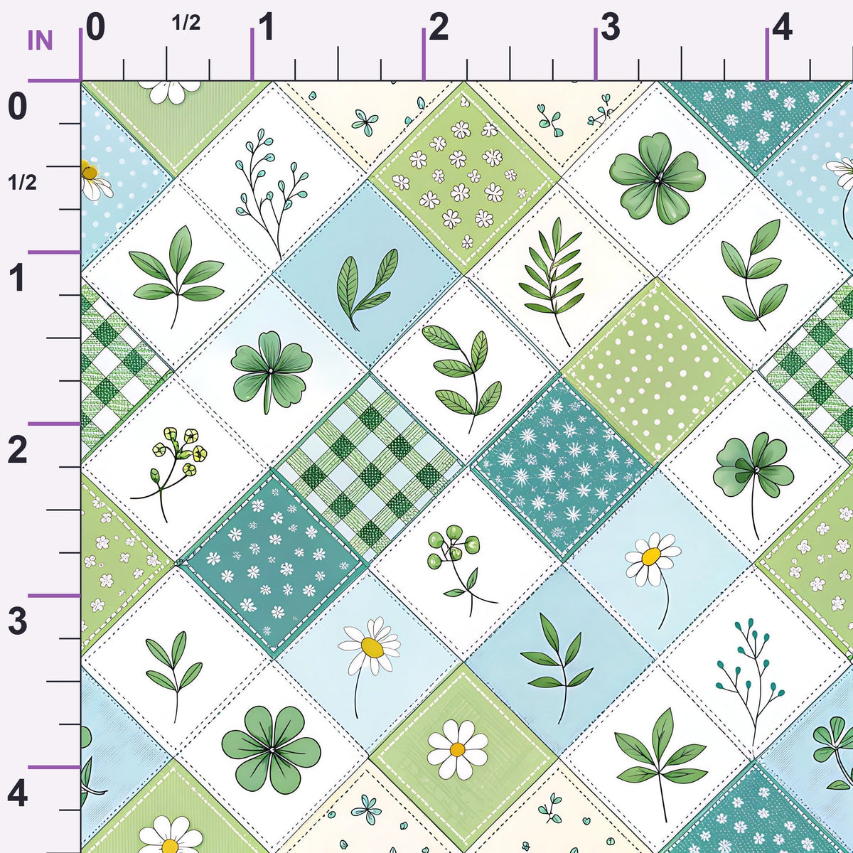 Stitched Meadow Pattern 9 Minky Fabric
