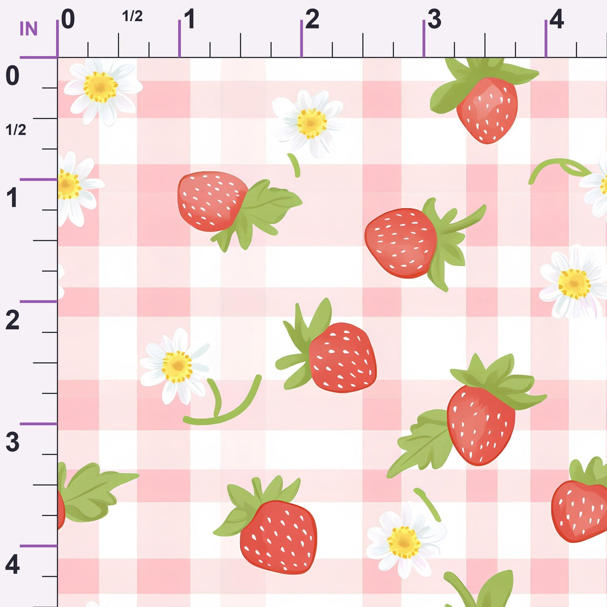 Strawberry Daisy Picnic Pattern 15 Minky Fabric