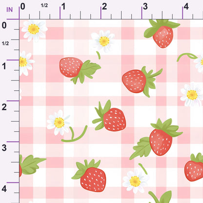 Strawberry Daisy Picnic Pattern 15 Minky Fabric