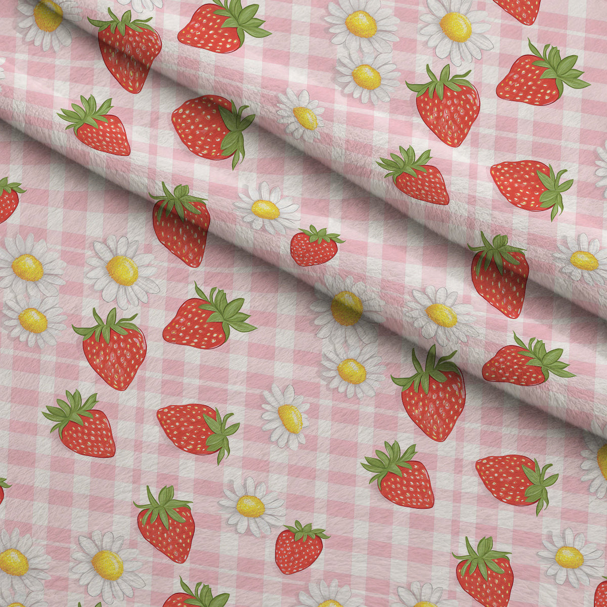 Strawberry Daisy Picnic Pattern 16 Minky Fabric