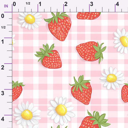 Strawberry Daisy Picnic Pattern 16 Minky Fabric