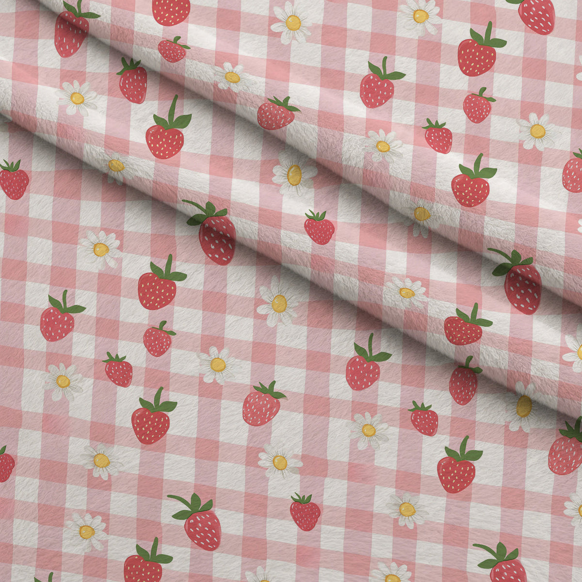 Strawberry Daisy Picnic Pattern 17 Minky Fabric