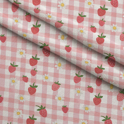 Strawberry Daisy Picnic Pattern 17 Minky Fabric