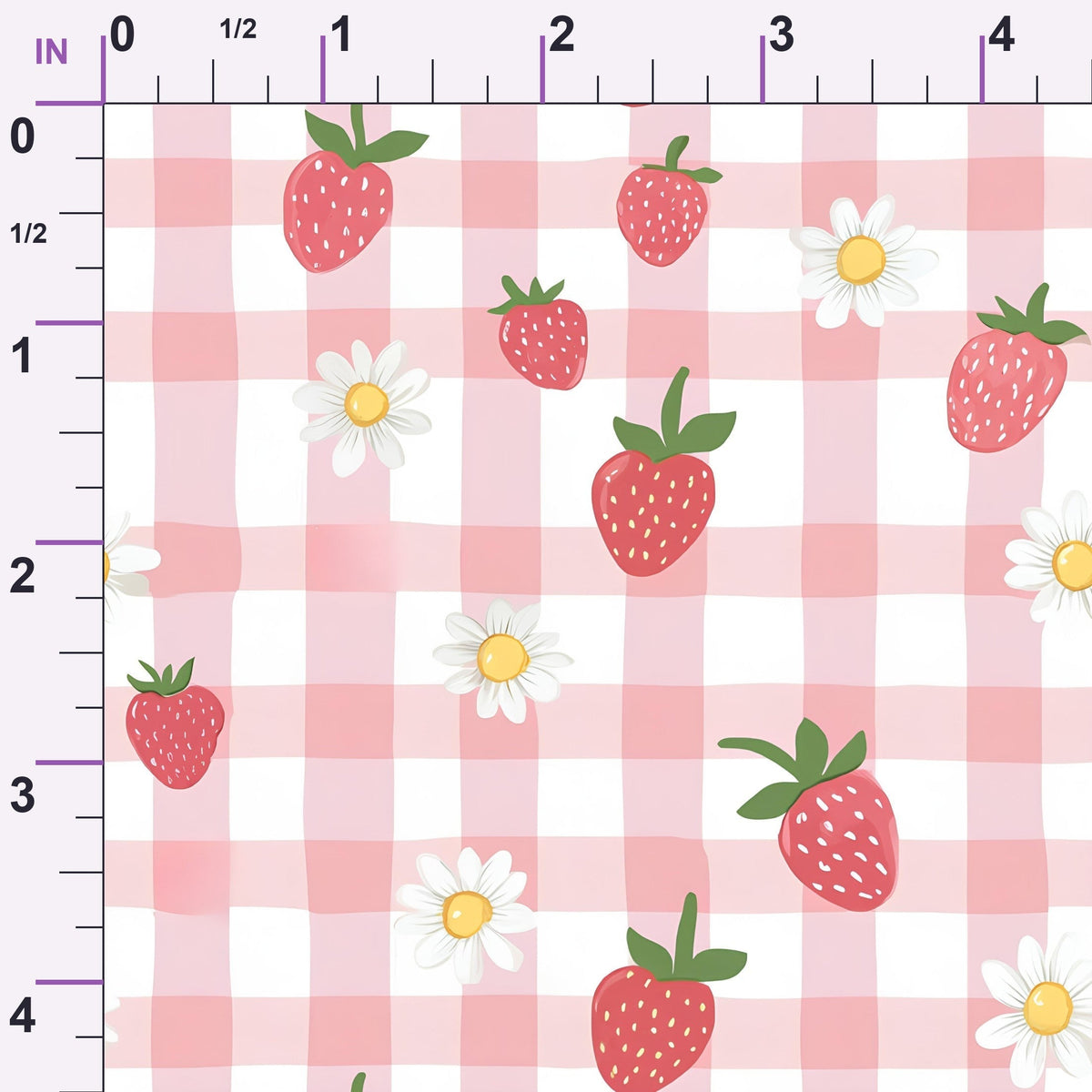 Strawberry Daisy Picnic Pattern 17 Minky Fabric