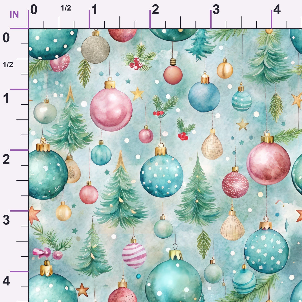 Sugarplum Baubles Pattern 1 Minky Fabric