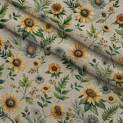 Sunflower Linen Pattern 1 Minky Fabric