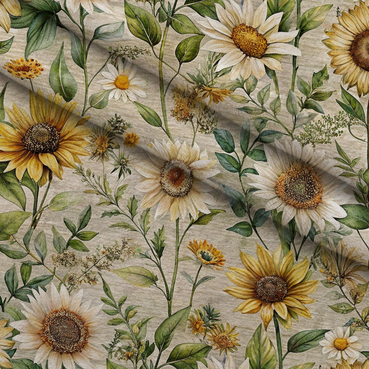 Sunflower Linen Pattern 10 Minky Fabric