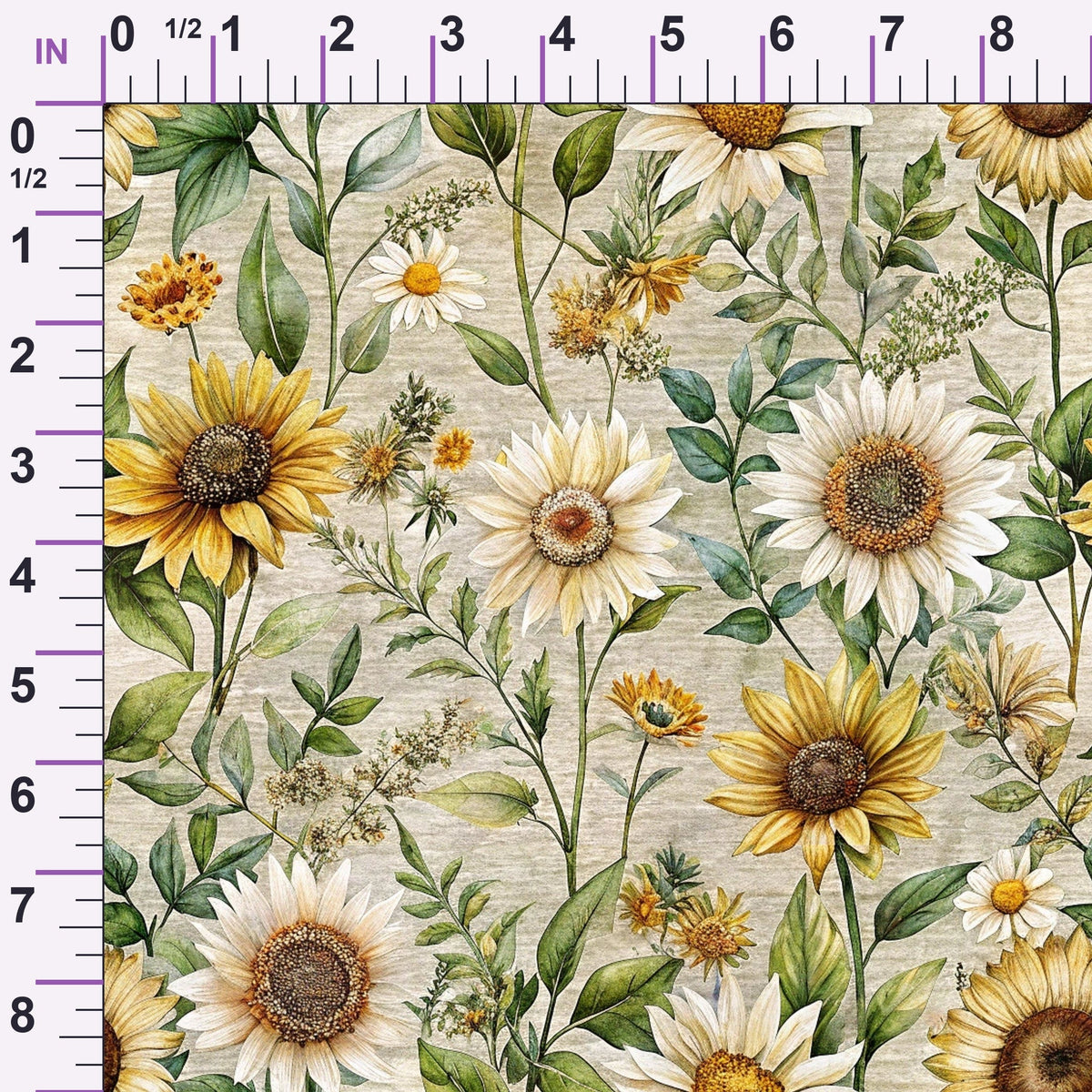 Sunflower Linen Pattern 10 Minky Fabric