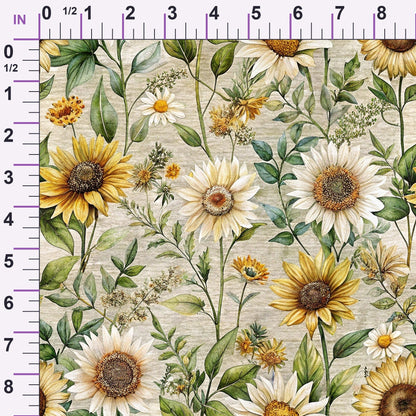 Sunflower Linen Pattern 10 Minky Fabric