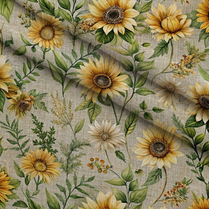 Sunflower Linen Pattern 2 Minky Fabric