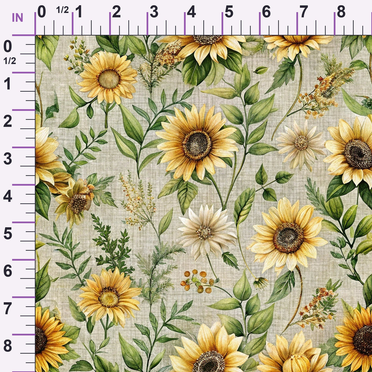 Sunflower Linen Pattern 2 Minky Fabric