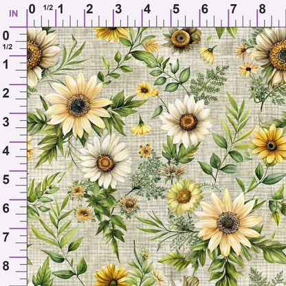Sunflower Linen Pattern 3 Minky Fabric