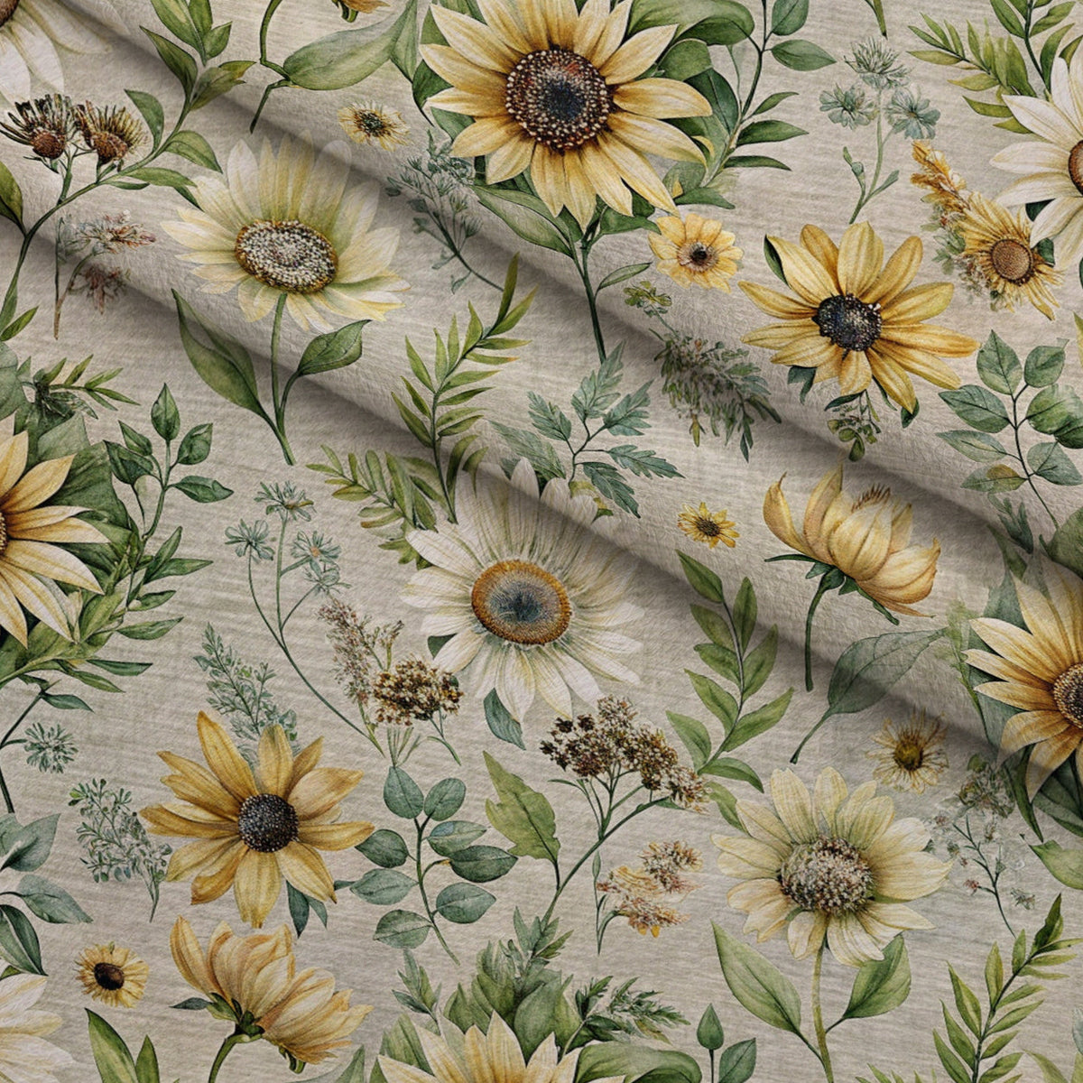 Sunflower Linen Pattern 4 Minky Fabric