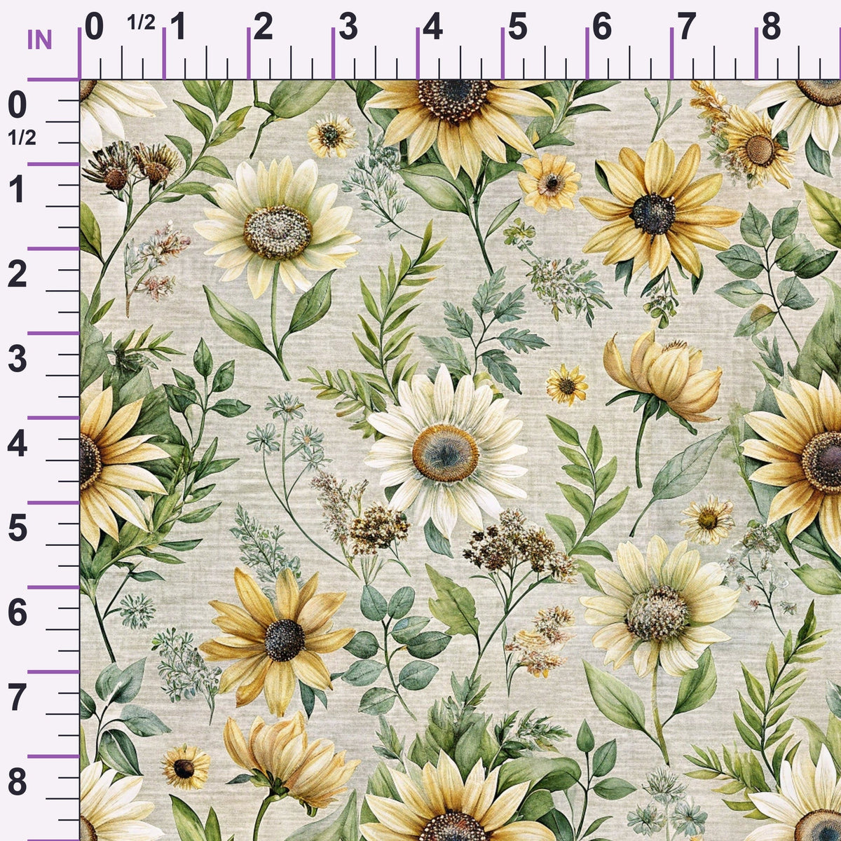 Sunflower Linen Pattern 4 Minky Fabric