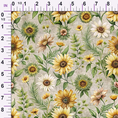 Sunflower Linen Pattern 5 Minky Fabric