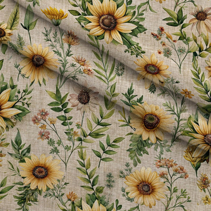 Sunflower Linen Pattern 6 Minky Fabric