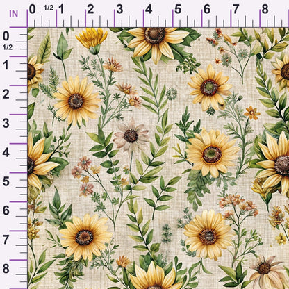 Sunflower Linen Pattern 6 Minky Fabric