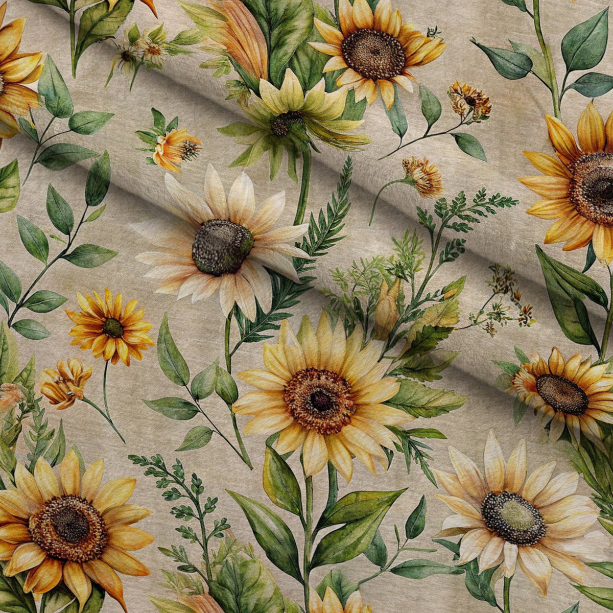 Sunflower Linen Pattern 7 Minky Fabric