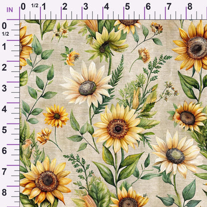 Sunflower Linen Pattern 7 Minky Fabric